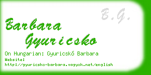 barbara gyuricsko business card
